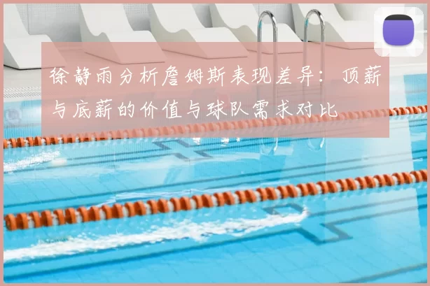 徐静雨分析詹姆斯表现差异：顶薪与底薪的价值与球队需求对比